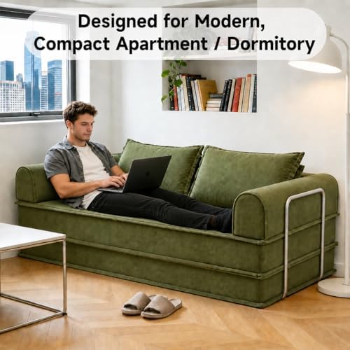 79" Futon Sofa Bed, Daybed Couch with Fixed-Shape Frame, 4-in-1 Boneless...