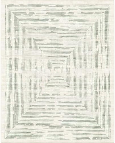 BLISSA 8x10 Area Rugs for Living Room - Soft Washable Geometric Sage Green