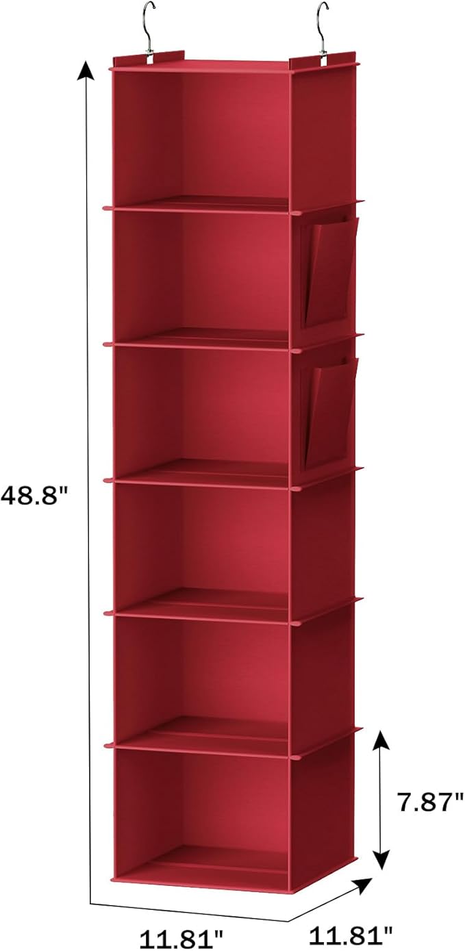 YOUDENOVA Hanging Closet Organizer and Storage, 6-Shelf Closet Hanging Storage - Image 3