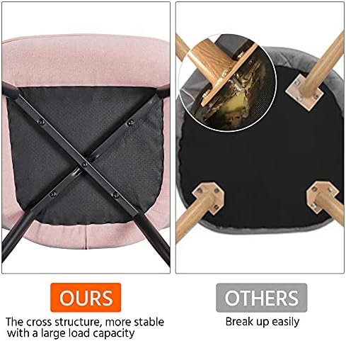 Yaheetech Accent Chair, Upholstered Armchair with Metal Legs, Pink