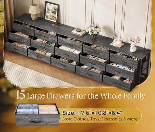Huuger 94.5 Inch Extra Long Dresser for Bedroom, Large Dresser for Closet