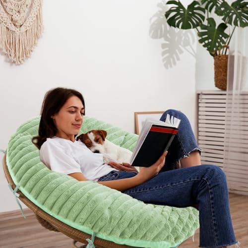 HOMBYS Fluffy Shaggy Cover for Papasan Chair Cushion, Plush Faux Fur Slipcove...