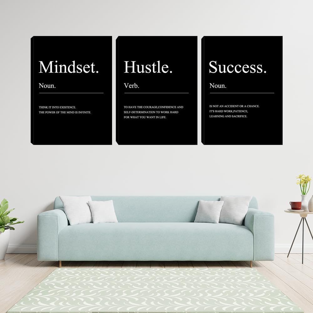 Motivational Wall Decor 3 Pieces Success Paintings Motivational Posters Print...