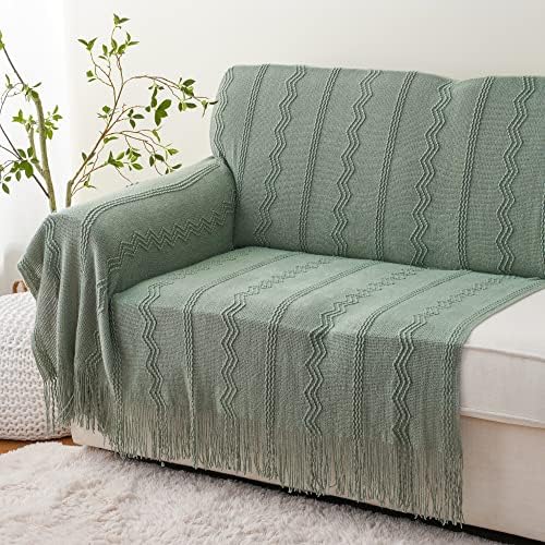 BATTILO HOME Sage Green Throw Blanket for Couch, 50"x60"