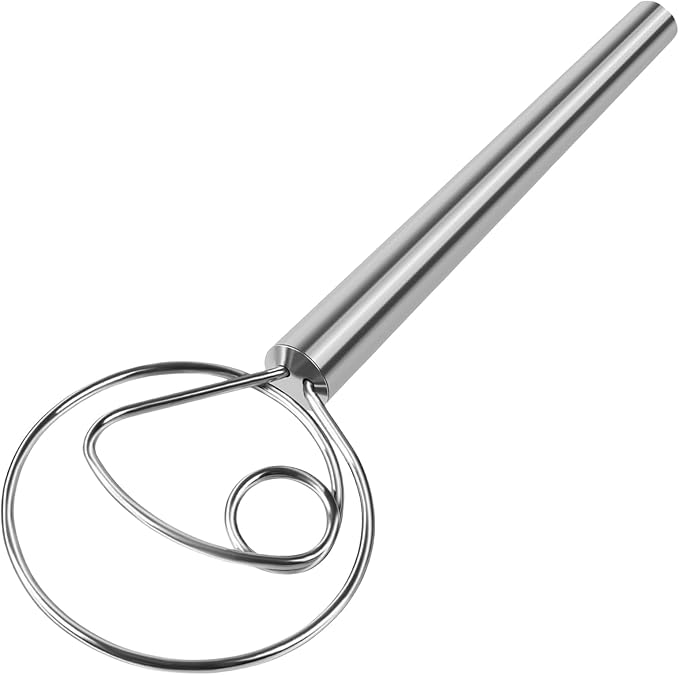 Danish Dough Whisk Stainless Steel Hook Dutch Baking Tool Bread Sourdough Mixer by ANMIOUHOME