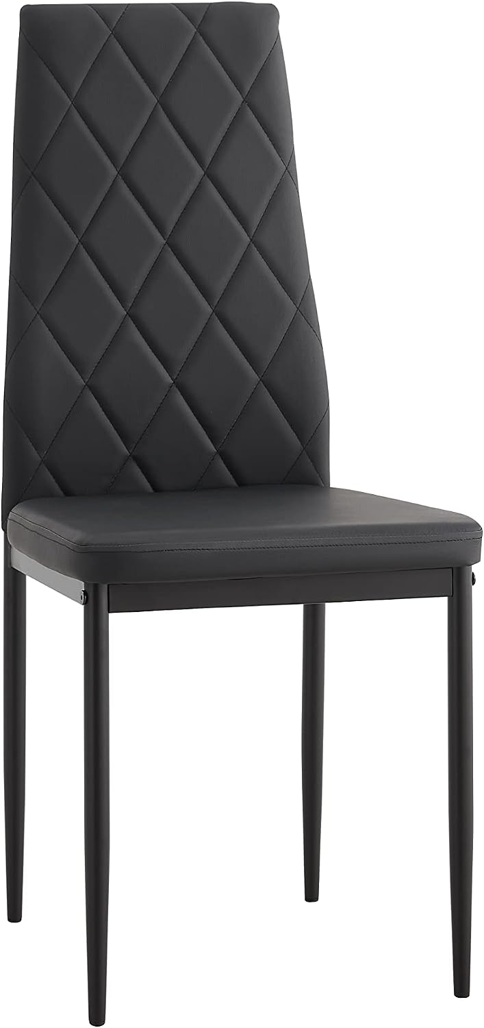 IANIYA Modern Dining Chairs Set of 4, Black Side Dining Room Chairs with Faux...