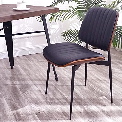 LUNLING Dining Chairs Set of 2 Mid Century Modern Retro Faux Leather Chair wi...