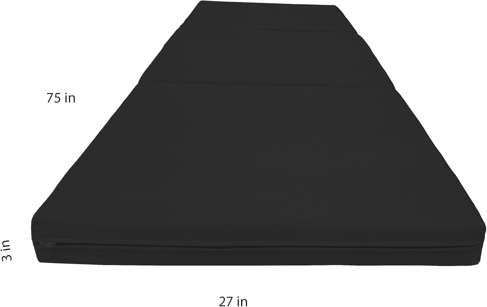 D&D Futon Furniture Trifold Foam Beds, Floor Tri-Fold Bed, Foldable Shiki...