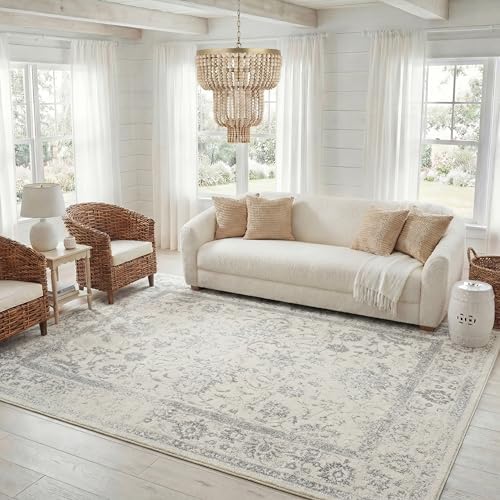 SAFAVIEH Area Rug 8x10 - Adirondack Collection - Large - Ivory & Silver, ...