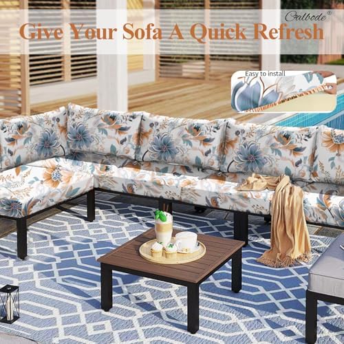 CALBODE 12Pcs High Elastic Digitally Printed Sofa Seat Cushion Cover for Fall...