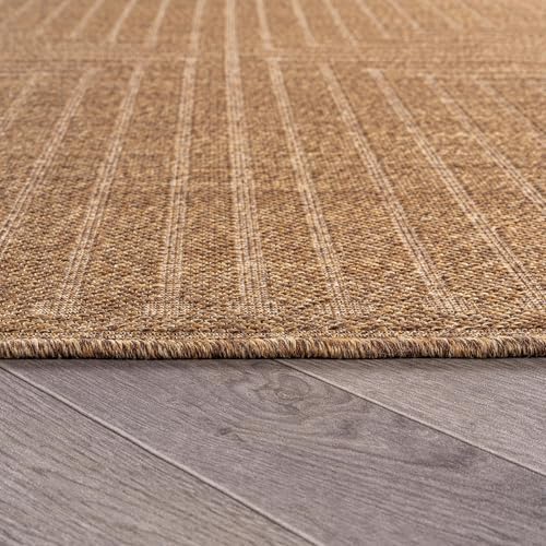 Rugshop Linear Jute-Style Indoor Outdoor Area Rug Sand/Natural 7'10"...