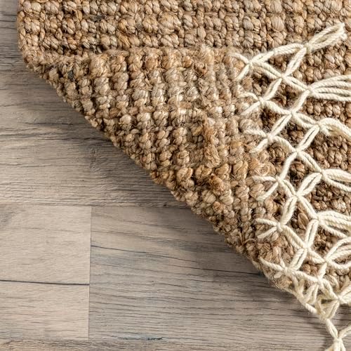 nuLOOM Raleigh Natural Solid Hand Tufted Area Rug, 5' x 8'