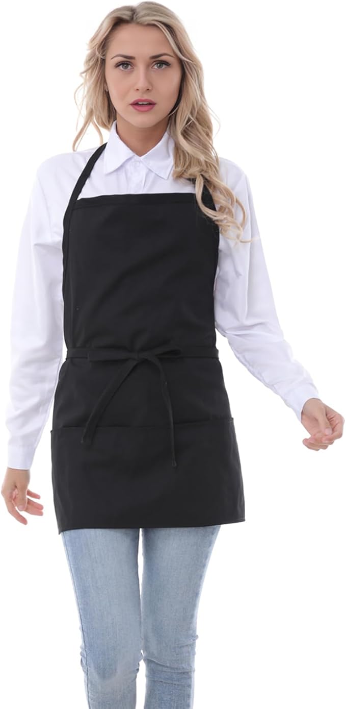Aprons for Women with 3 Pockets, Server Apron, Aprons for Cooking, Chef Apron - Image 2