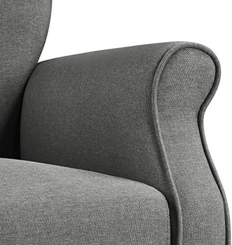 Yaheetech High Back Accent Chair with Rolled Arms for Bedroom, Dark Gray