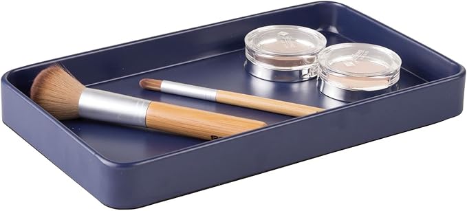 mDesign Modern Decorative Metal Guest Hand Towel Tray Holder Organizer - Image 5