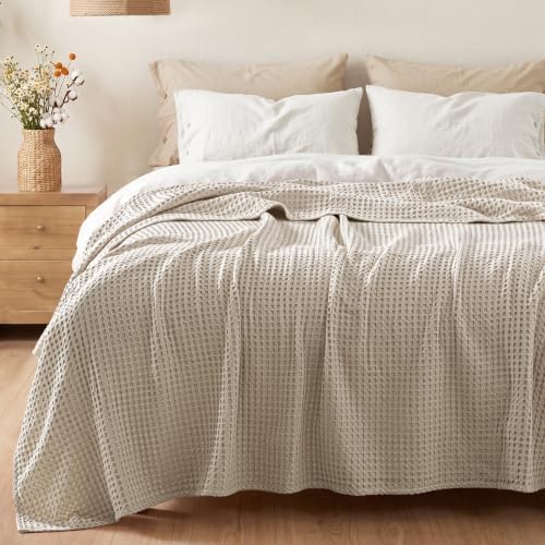 Exclusivo Mezcla 100% Cotton Blanket Queen Size for Bed, Khaki