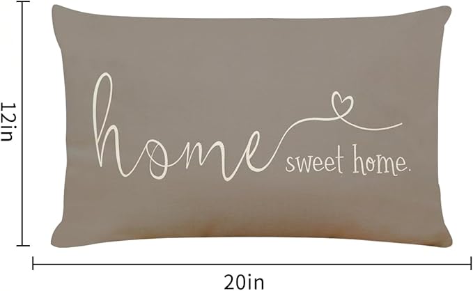 MFGNEH Home Sweet Home Quotes Farmhouse Pillow Covers, 12x20 Inch, Decorative - Image 6