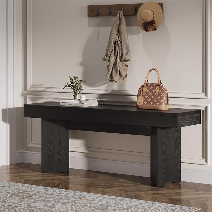 Tribesigns Wooden Entryway Bench, 47" Farmhouse Indoor End of Bed Bench,...