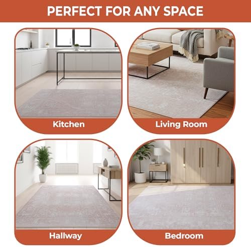 COTPOLY 5' x 8' Washable Area Rug for Living Room, Kitchen, Hallway, ...
