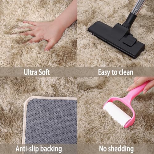 5x7ft Upgrade Non-Slip Area Rugs, Living Room Shaggy Rug, Fluffy Carpets