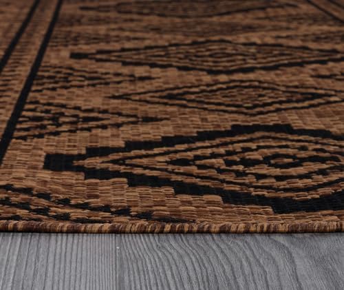 Beverly Rug Waikiki Boho Indoor Outdoor Rug 5x7, Washable Outside Carpet for ...