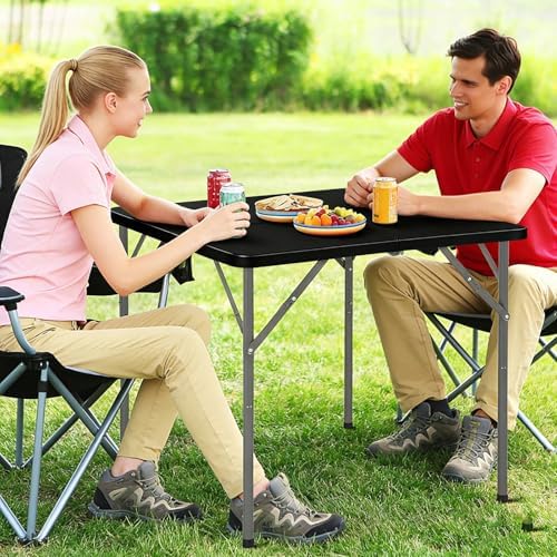 34'' Square Folding Card Table with Built in Handle & Steel Legs ...