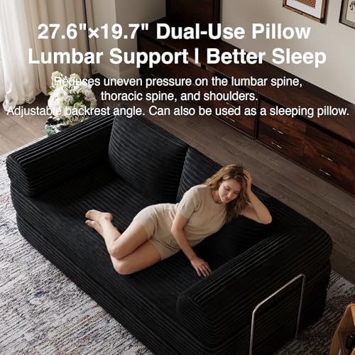 Novilla 75" Convertible Futon Sofa Bed, Boneless Couch with Smarts Coil®...