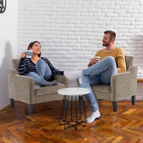 VINGLI Accent Chairs Set of 2, Chenille Upholstered Armchair Living Room