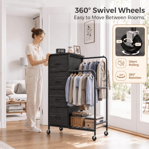 Romorgniz Tall Dresser with Hanging Rack & Extra Deep Storage,47.28"...