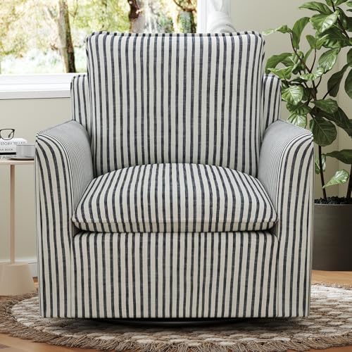 INZOY Swivel Accent Square Chair with Thick Padded Backrest Cushion, Swivel R...