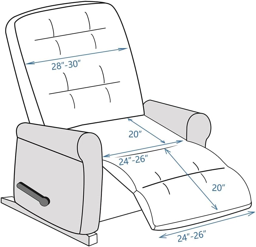 STONECREST Non Slip Recliner Chair Cover - Paisley Printing, Cotton Pre-Washed Recliner Cover, Embroidery Quilt Recliner Slipcover, Stay in Place (Blue, Recliner 25" Regular)