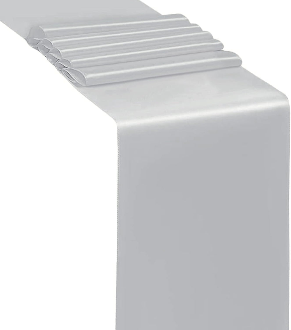 Wedding Satin Silver Chair Sashes Bows 50 Pack Fitted Chair Ribbons 7x108 Inc...