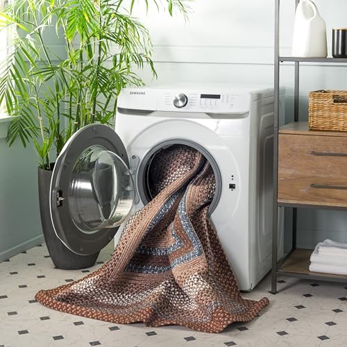 SAFAVIEH Braided Indoor/Outdoor Washable Area Rug 4'x6', Brown BRD313A