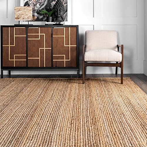nuLOOM Rigo Natural Solid Flatweave Area Rug, 6' x 9'