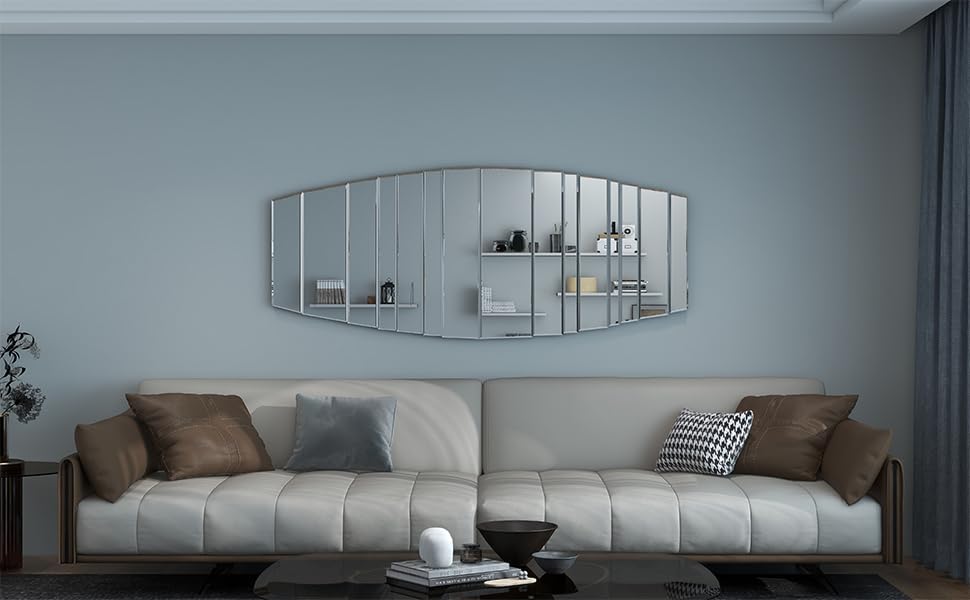 SHYFOY Wall Mirror for Decorative, 43"x22" Frameless Modern Mirror