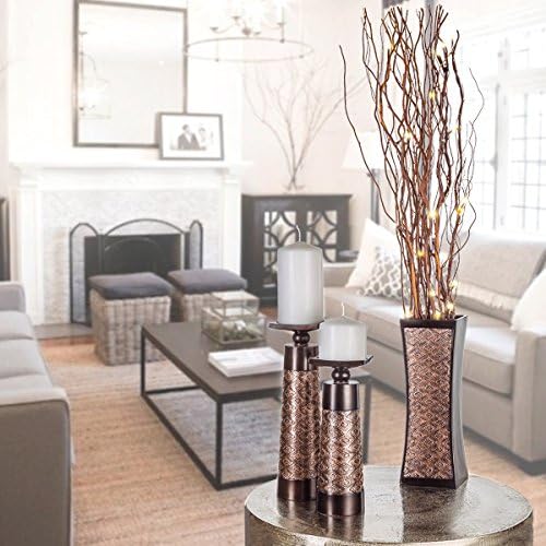 Creative Scents Dublin Brown Vases for Decor Centerpieces - Set of 3 Flower V...