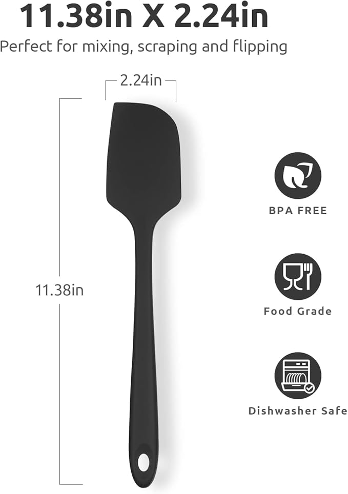 Heat Resistant Silicone Large Spatula: U-Taste 600ºF High Heat Flexible 11.38in - Image 2