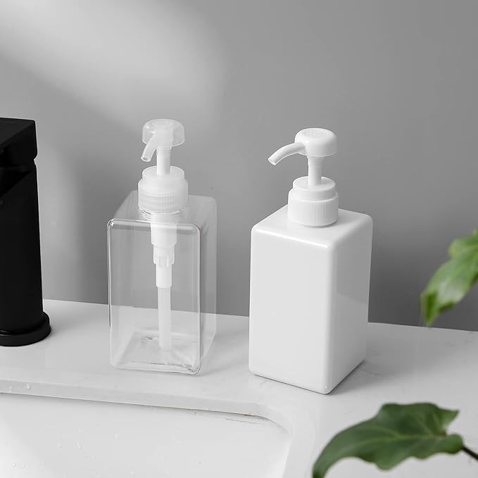 Pump Bottle, Refillable Plastic Empty Lotion Soap Dispenser Liquid Container - Image 2