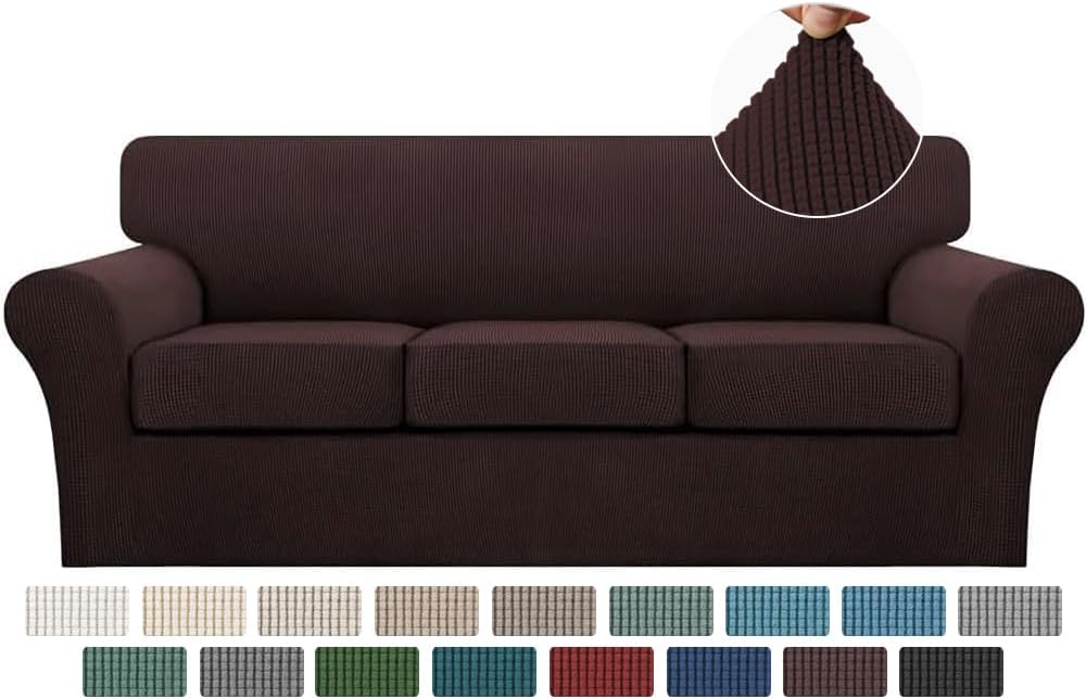 Turquoize 4 Piece Sofa Covers For 3 Cushion Couch Sofa Slipcover Soft Couch C...