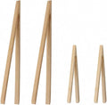 HIC Kitchen Toast Tong Set, Natural Bamboo, 4-Piece Set, Includes 2 Each 6.5 by HIC