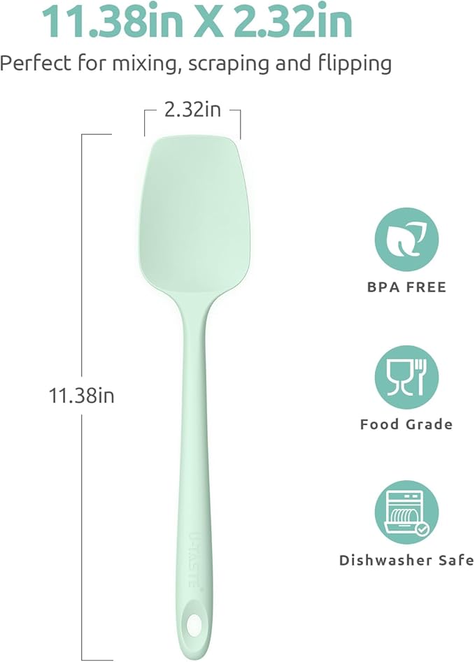 Heat Resistant Silicone Spoon Spatula: U-Taste 600ºF High Heat Flexible 11.38in - Image 2