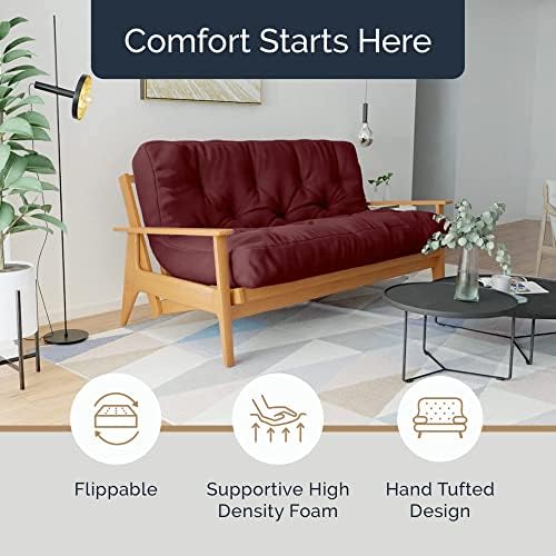 Loosh Home | 8" Full Size Futon Sofa Bed Memory Foam Mattress - USA Made...