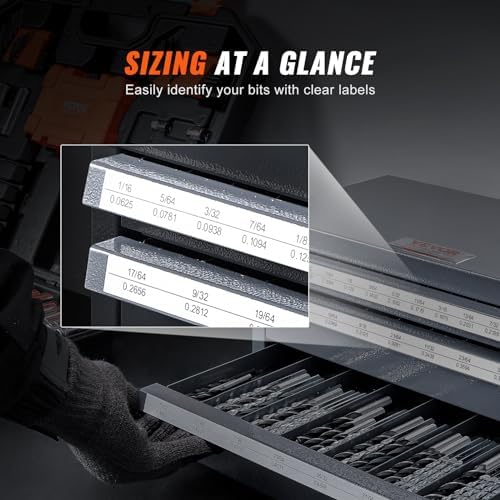VEVOR Drill Bit Dispenser Cabinet, Three-Drawer Drill Bit Dispenser, Drill Bi...