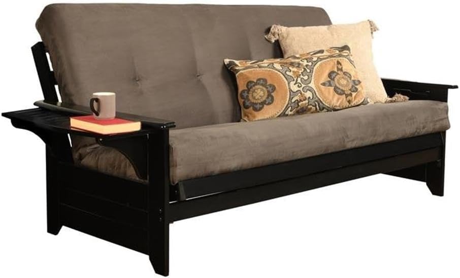 Pemberly Row 8" Full Size Spring Futon Mattress Replacement, Suede Fabri...