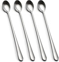 IQCWOOD Long Handle Ice Tea Spoons, 9-Inch Coffee Ice Cream Stainless Steel by IQCWOOD