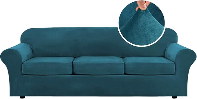 H.VERSAILTEX High Stretch Sofa Slipcover 4 Piece Cover Velvet Furniture by HVERSAILTEX