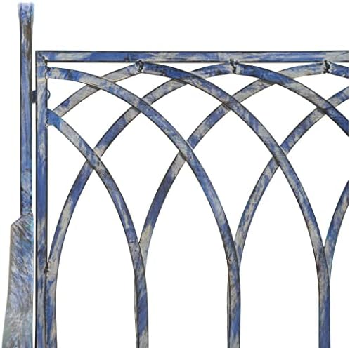 SAFAVIEH Outdoor - Medrano Iron Rocking Chair - Mossy Blue Iron Metal - Vinta...