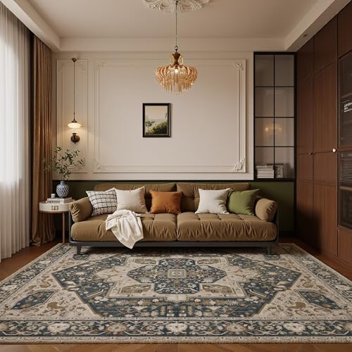 EnHomee 8x10 Area Rugs Washable for Bedroom, Boho Vintage Rugs, Foldable Area...