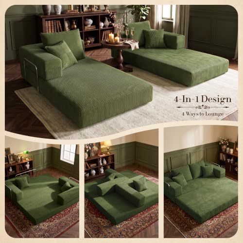 Convertible Futon Sofa Bed - Boneless Couch for Living Room with High Backres...