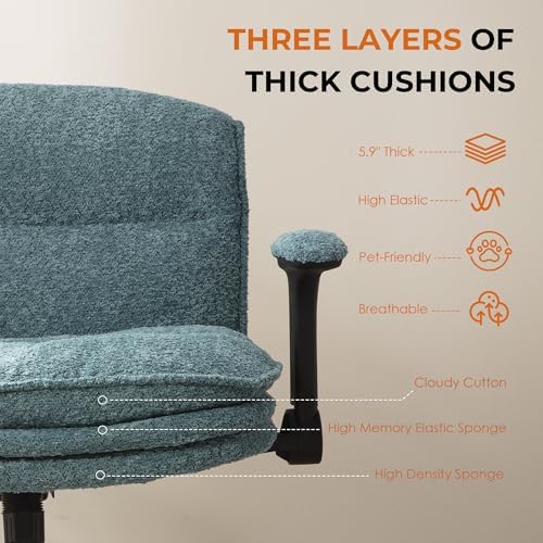 Dowinx Criss Cross Chair with Adjustable Flip-up Arms and Wheels, Comfort Erg...